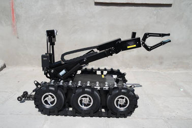 Thiết bị robot Eod hợp kim nhôm di động với hệ thống điều khiển và vũ khí kéo dài