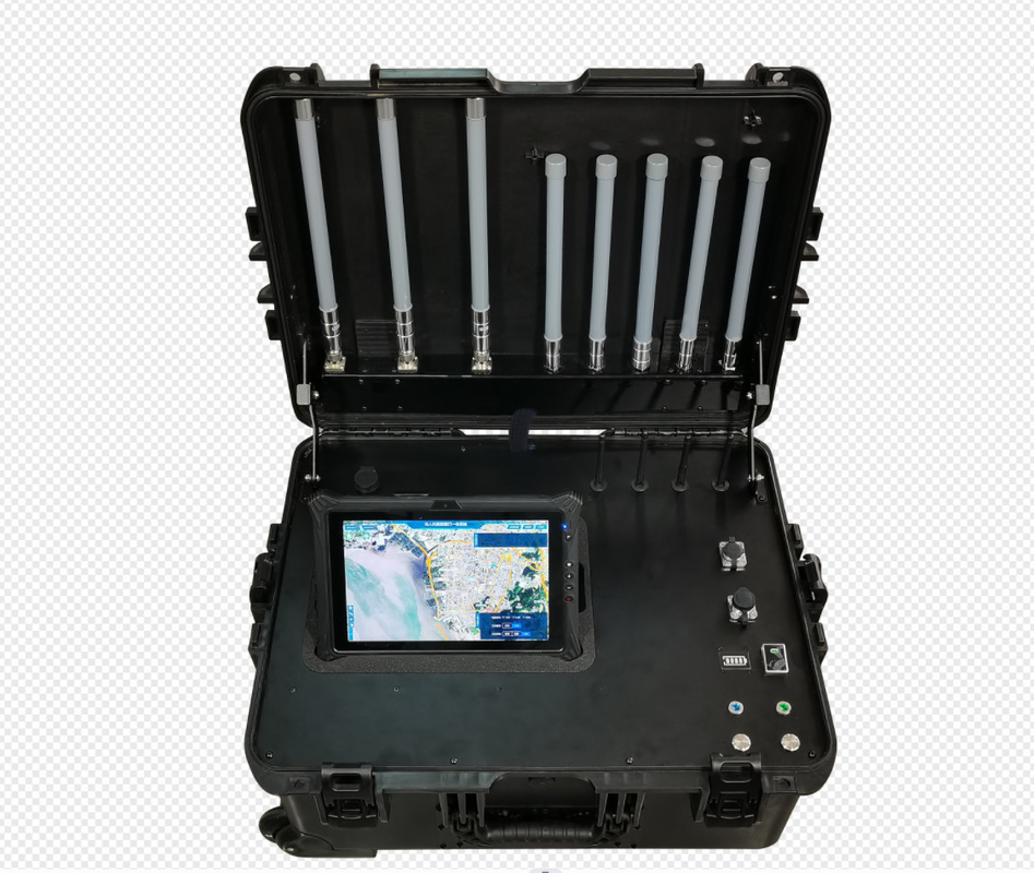 UAV di động phát hiện và kiểm soát hộp tích hợp đầy đủ tầm cỡ di động máy bay không người lái Jammer và trạm phát hiện